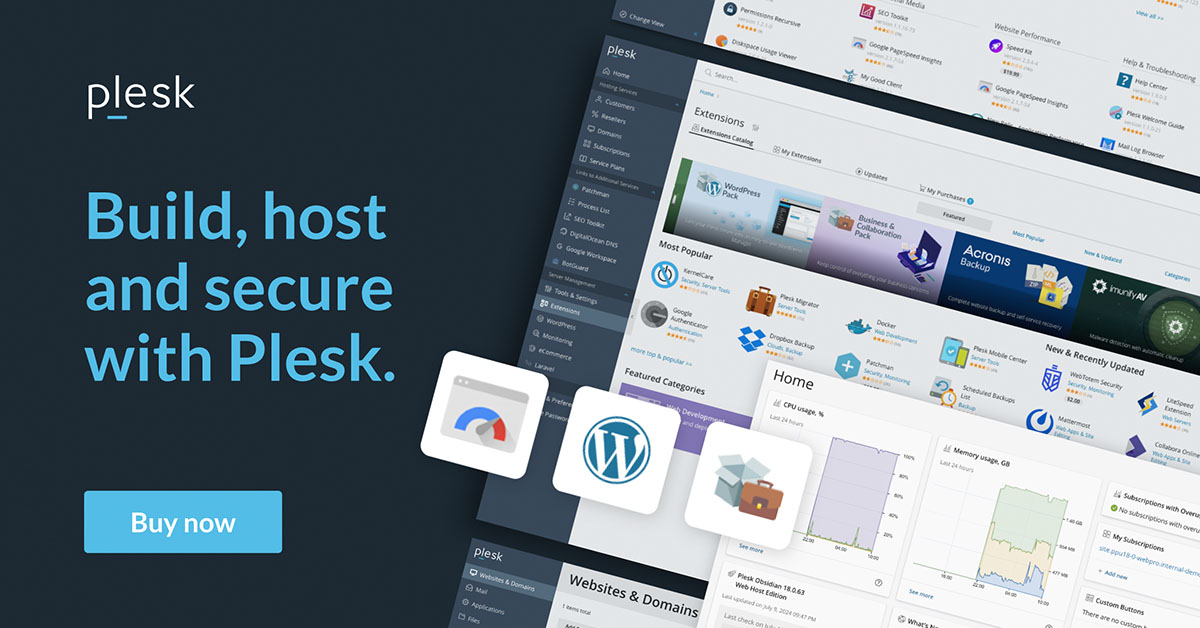 Plesk — build, host and secure your infrastructure